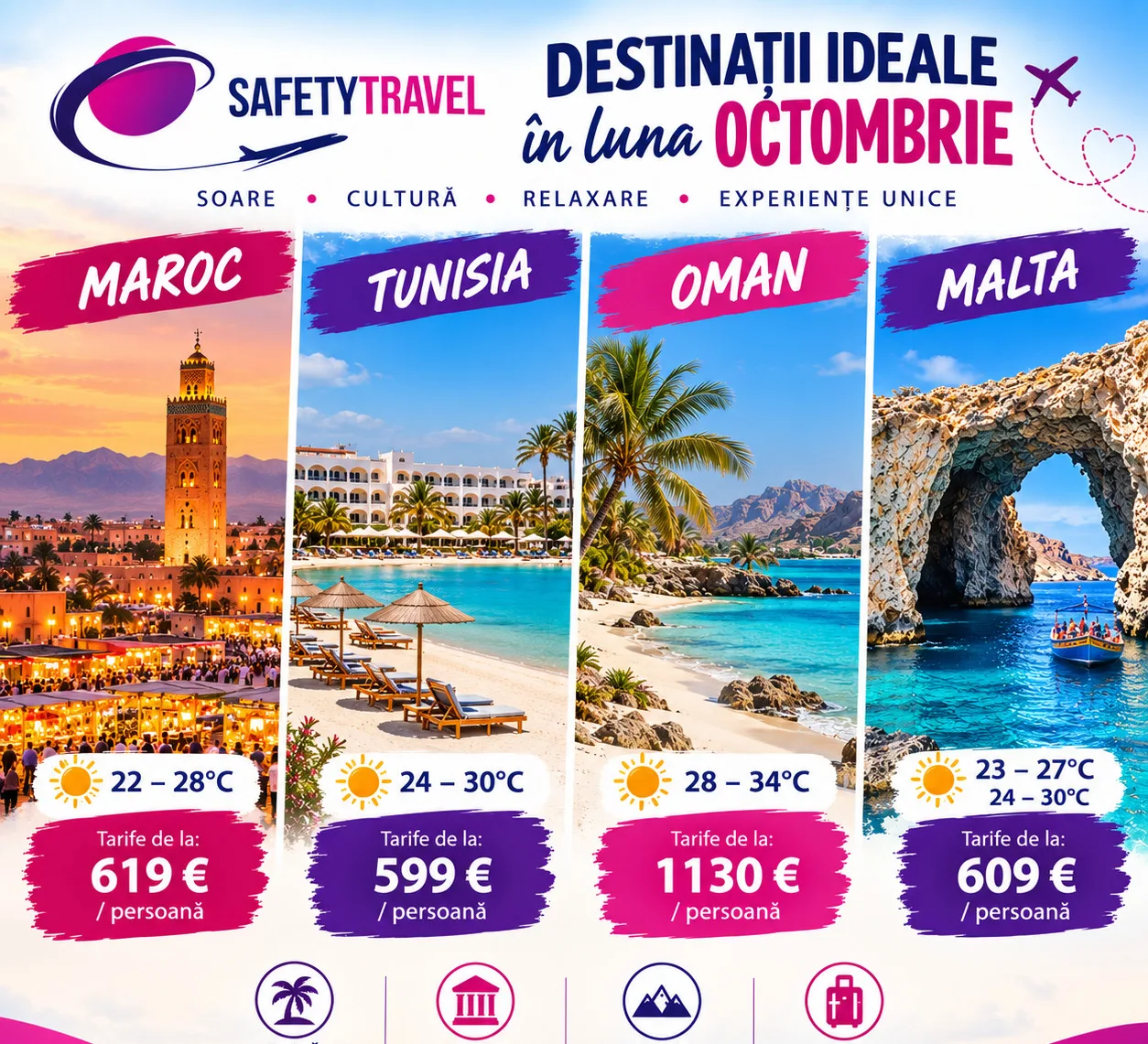 Destinații ideale pentru luna octombrie ☀️✈️